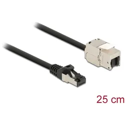 DELOCK Kabel RJ45 Stecker zu Keystone Modul RJ45 Buchse 25cm