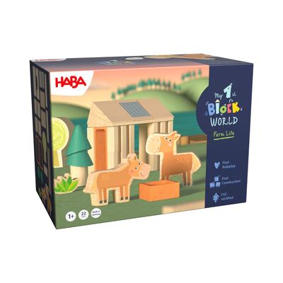 Spielbausteine HABA "My 1st Block World – Ponyhof Paula", bunt, Spielbausteine, Kinder