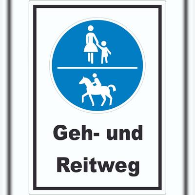 HB-Druck Aufkleber Geh- und Reitweg A7 (74x105mm)