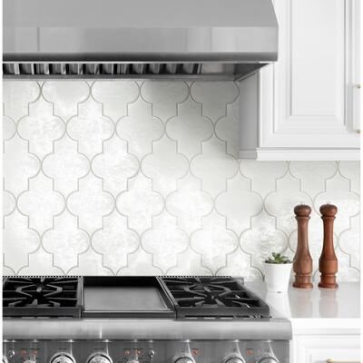 "Merola Tile Gothic Crest White 5-5/8"" x 7-7/8"" Porcelain Floor and Wall Tile"