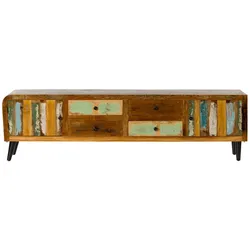 TV-Board Altholz 240x40x65 mehrfarbig lackiert SIXTIES #121