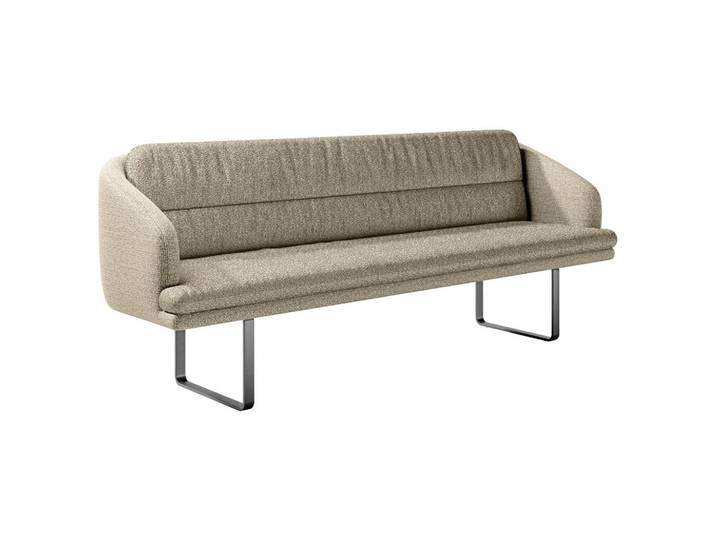 Dieter Knoll Sitzbank, Natur, Metall, 3-Sitzer, 255x89x68 cm, Fußauswahl, Stoff-/Lederauswahl, Esszimmer, Bänke, Sitzbänke