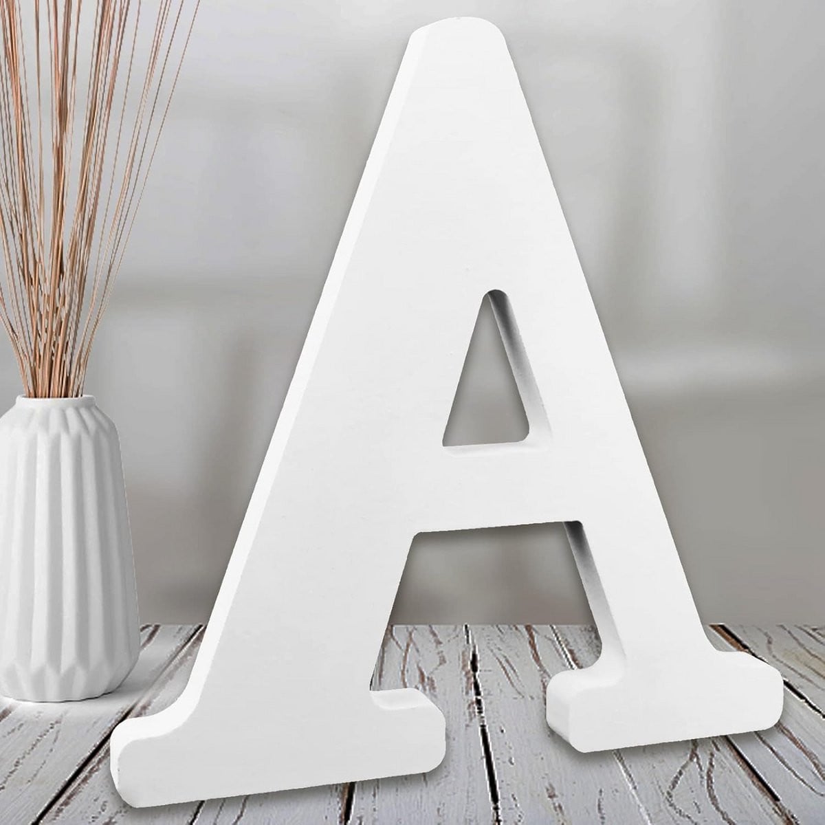 Houten Letter A Wit - Decoratieve Muurdecoratie - Hoogte: 20 cm