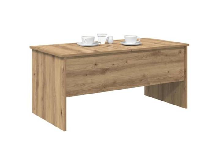 KTHLBRH Couchtisch Eiche Handwerk 102 x 50,5 x 46,5 cm Mehrschichtiges Holz, 2 Einlegeböden, Kapazität 75 kg, Montage erforderlich, für Wohnzimmer
