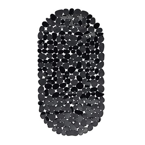 Relaxdays Anti slip douchemat met zuignappen, zwart, BxD: 68 x 36 cm