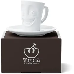Espressotasse mit Henkel Witzig, 80 ml - weiß - FIFTYEIGHT - T021601