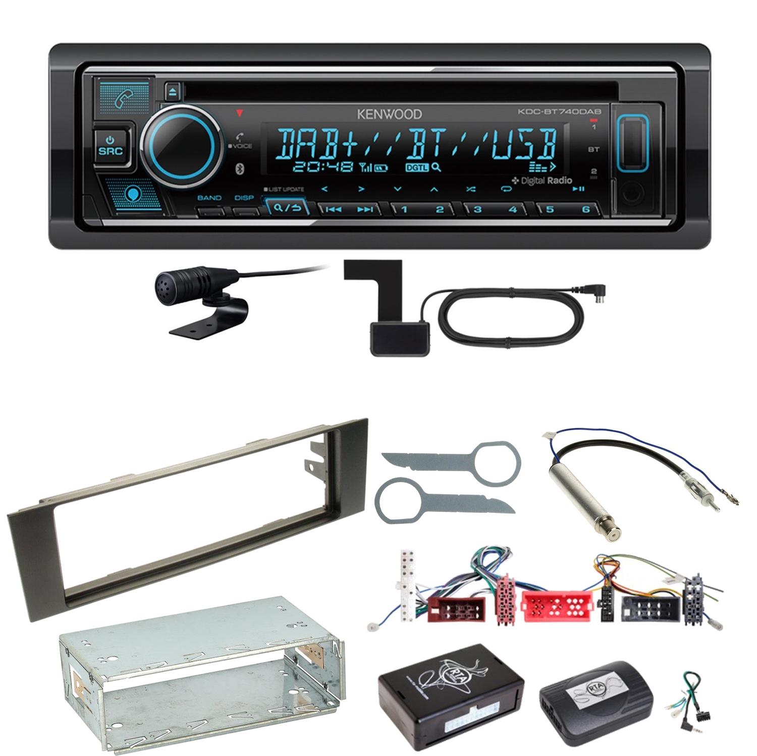 Kenwood KDC-BT740DAB Digitalradio Bluetooth Einbauset für Audi A3 8P 8PA
