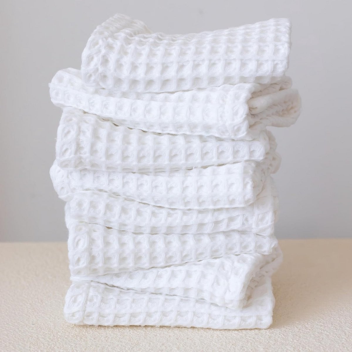 Set van 8 Luxe Wafel Washandjes van 100% Turks Katoen voor Gezicht en Badkamer