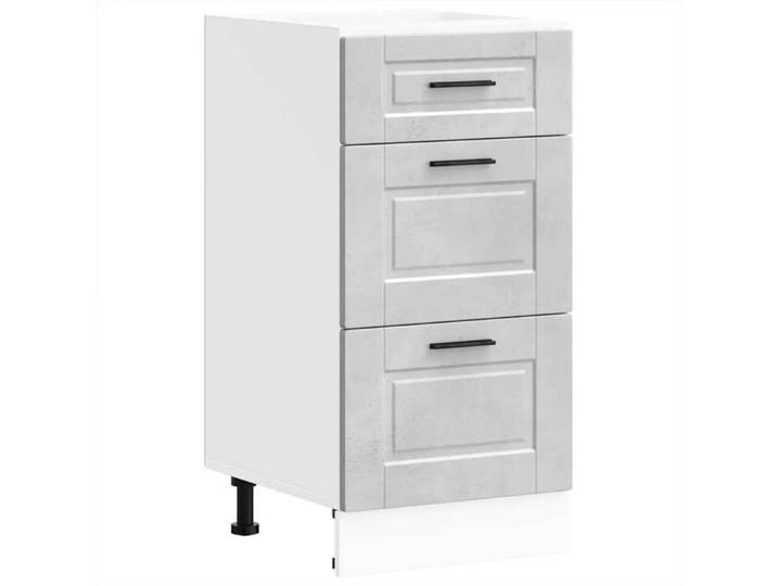 BEST Armoire Bas（bien rangée et organisée）- Armoire de cuisine Porto gris béton bois d'ingénierie Nov390669