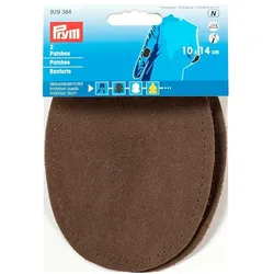 Prym Patches Velourslederimitat zum Aufnähen/Aufbügeln, 10x14cm, 2 Stk., Applikationen, Braun