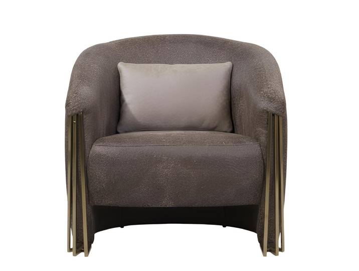 JVmoebel Sessel Brauner Sessel Metallrahmen Modernes Interieur Minimalistischer Stil (1-St)