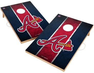 Skip's Garage Vintage Atlanta Braves MLB Regulation 2x4 Cornhole Set