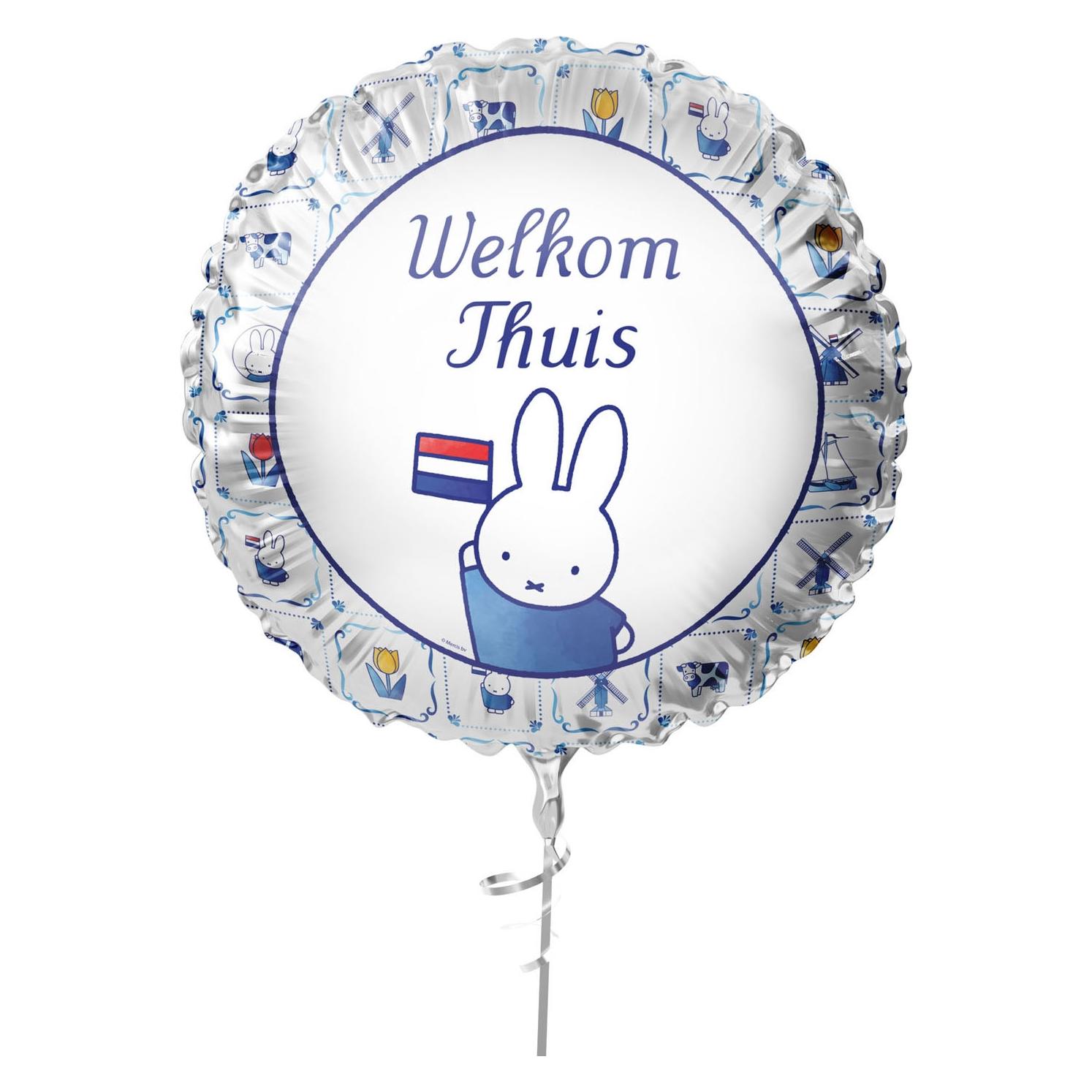Haza Witbaard Folienballon "Willkommen zu Hause", Miffy Delft Blue - 45 cm (78950481)