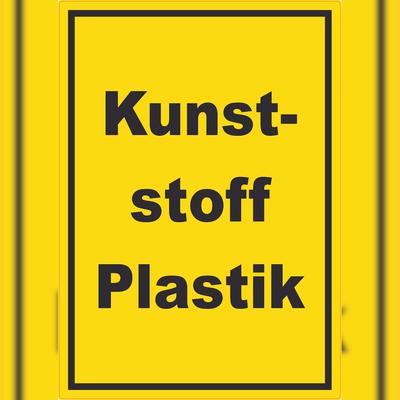 HB-Druck Kunststoff Plastik Mülltrennung Aufkleber mit Text A8 (52x74mm)