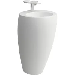 LAUFEN Alessi one Waschtisch, mit integrierter Säule, 1 Hahnloch mittig, mit Überlauf, 520x530, H8119717571041, Farbe: Weiß matt