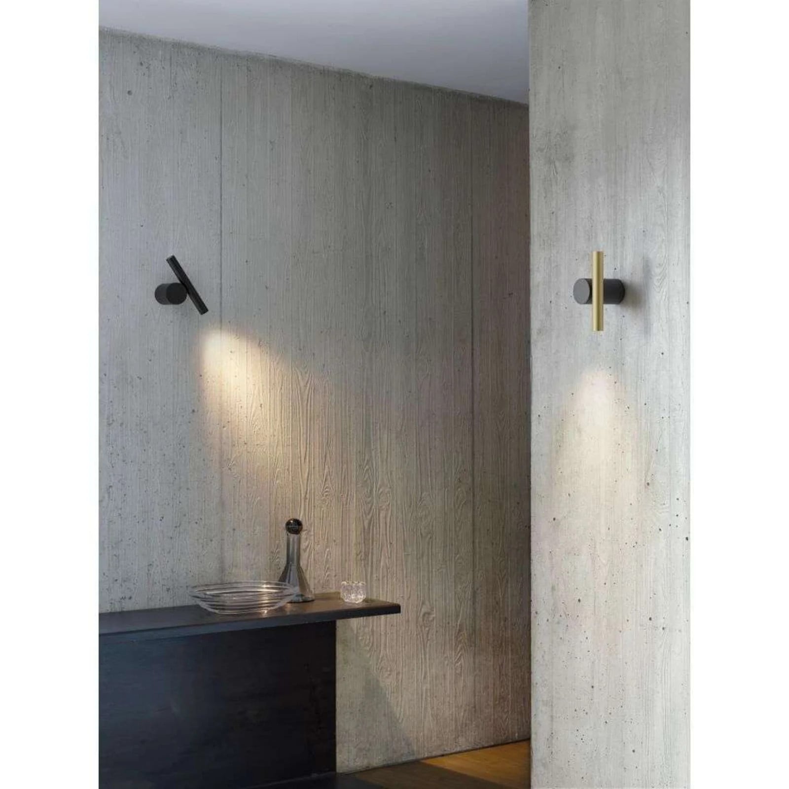 Luceplan Doi Wandlamp Black/Brass - LED - Aluminium