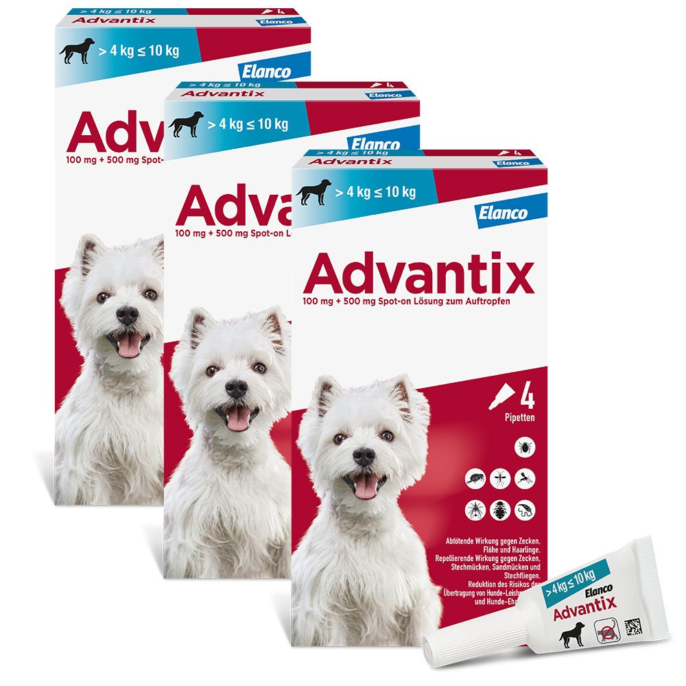 Advantix Spot on für Hunde 4 - 10 kg 3x4 St Lösung