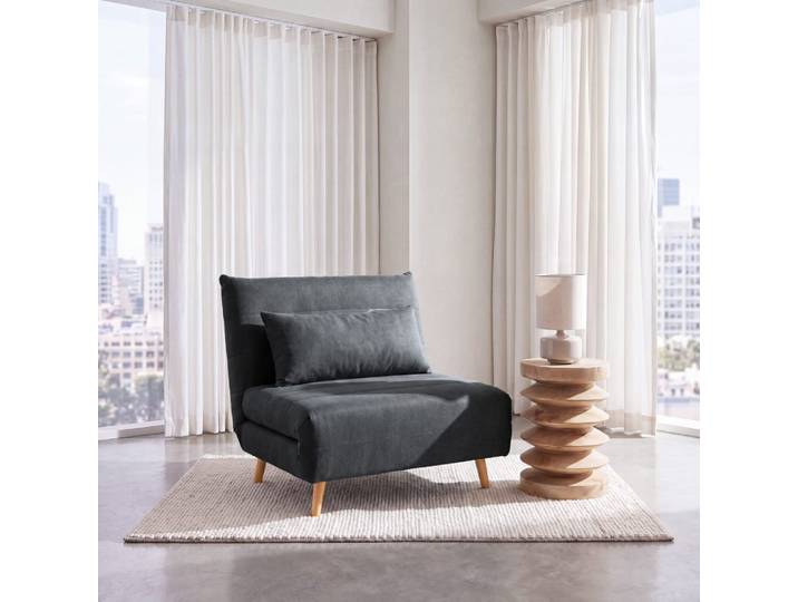 Canapé clic-clac 1 place gris anthracite