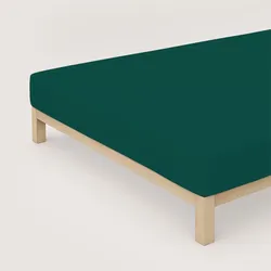Schlafgut Spannbetttuch Pure aus Bio Baumwolle 90x190 - 100x220 cm | green-deep - grün