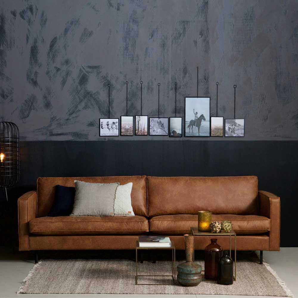 Pharao24.de Design Couch in Cognac Braun Recycling Leder