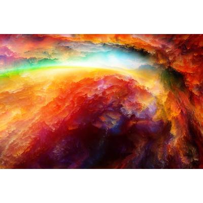 Fototapete PAPERMOON "3D Design HIMMEL GALAXIE KUNST DEKO XXL", bunt, B:3,5m L:2,6m, Vlies, Tapeten