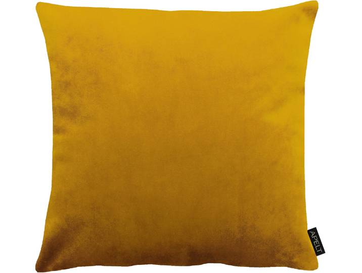 Dekokissen APELT Castello, Uni Samt Gr. 1, gelb (gelb, unifarben), B:40cm L:40cm, Bezug: 100% Polyester, Dekokissen_Sitzkissen_Kissenhüllen, Dekokissen, Kissenhülle ohne Füllung, 1 Stück