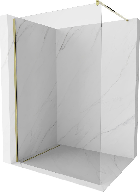Mexen Kioto Walk-in-Dusche 155 x 200 cm, transparent 8 mm, gold - 800-155-101-50-00