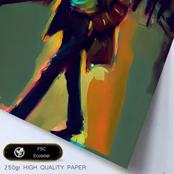 POSTER John Lennon In Voller Farbe Fotostil. A4 Weißer Rahmen