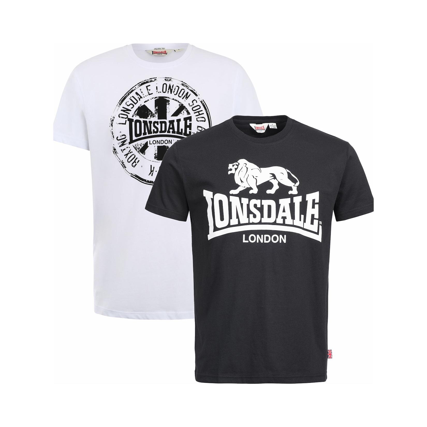 Lonsdale Herren T-Shirt normale Passform Doppelpack DILDAWN
