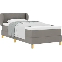 vidaXL, Boxspringbett, Boxspringbett Mit Matratze Stoff Taupe (90 x 200 cm)