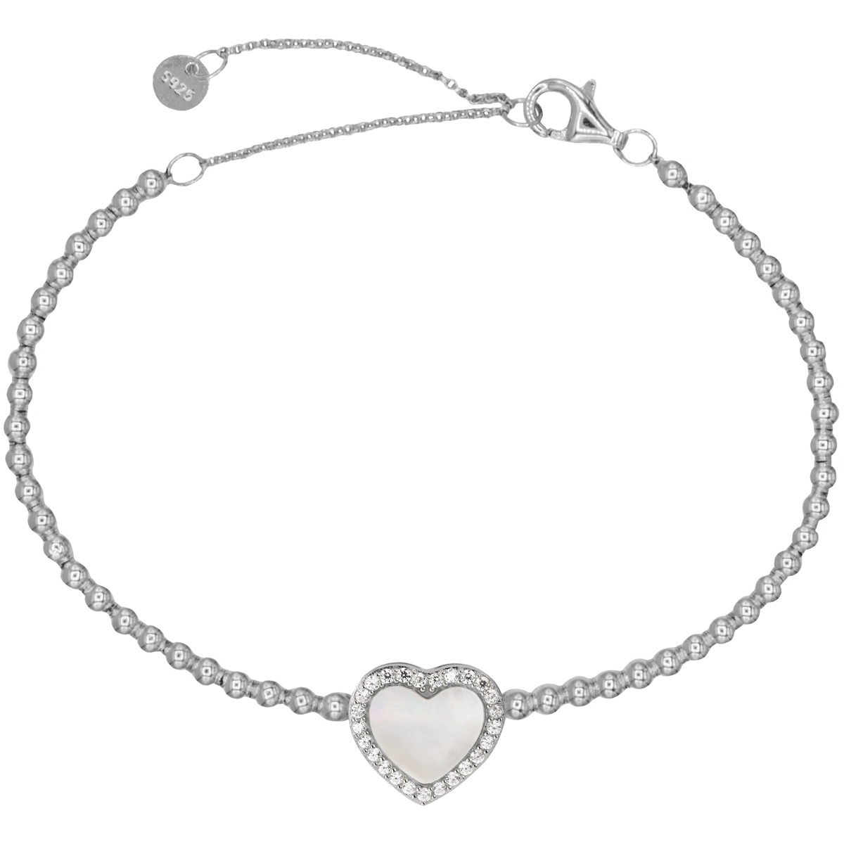 Jacques Lemans Armband Herz Sterlingsilber mit Perlmutt und Zirkonia