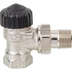 Heimeier Thermostatventil Rotguß vernickelt R 1/2''Eckform