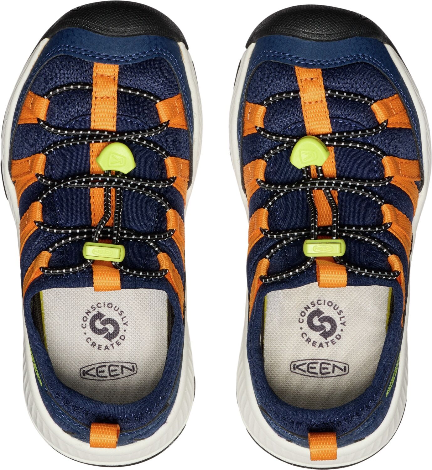Sneaker KEEN "MOTOZOA SNEAKER", Jungen, Gr. 27/28, gold (naval academy, bright marigold), Synthetik, Textil, Schuhe Sneaker naval academy, bright marigold 27/28