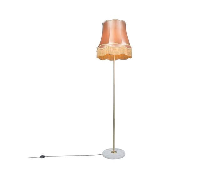 Lampadaire rétro en laiton avec abat-jour Granny doré 45 cm -
