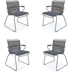 HOUE CLICK Set – 4 Design Gartenstühle mit Armlehnen