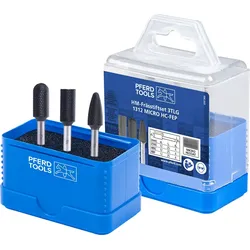 PFERD TOOLS Hartmetall Hochleistungsfrässtift Set 1312 MICRO 3-tlg Ø 12mm Schaft-Ø 6mm HICOAT beschichtet für die Feinbearbeitung - 21901313