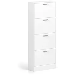 RATTATAN Schuhschrank mit 4 Fächern, platzsparend 155x63 cm, praktisches, elegantes und robustes Möbelstück für den Eingangsbereich und das Zuhause
