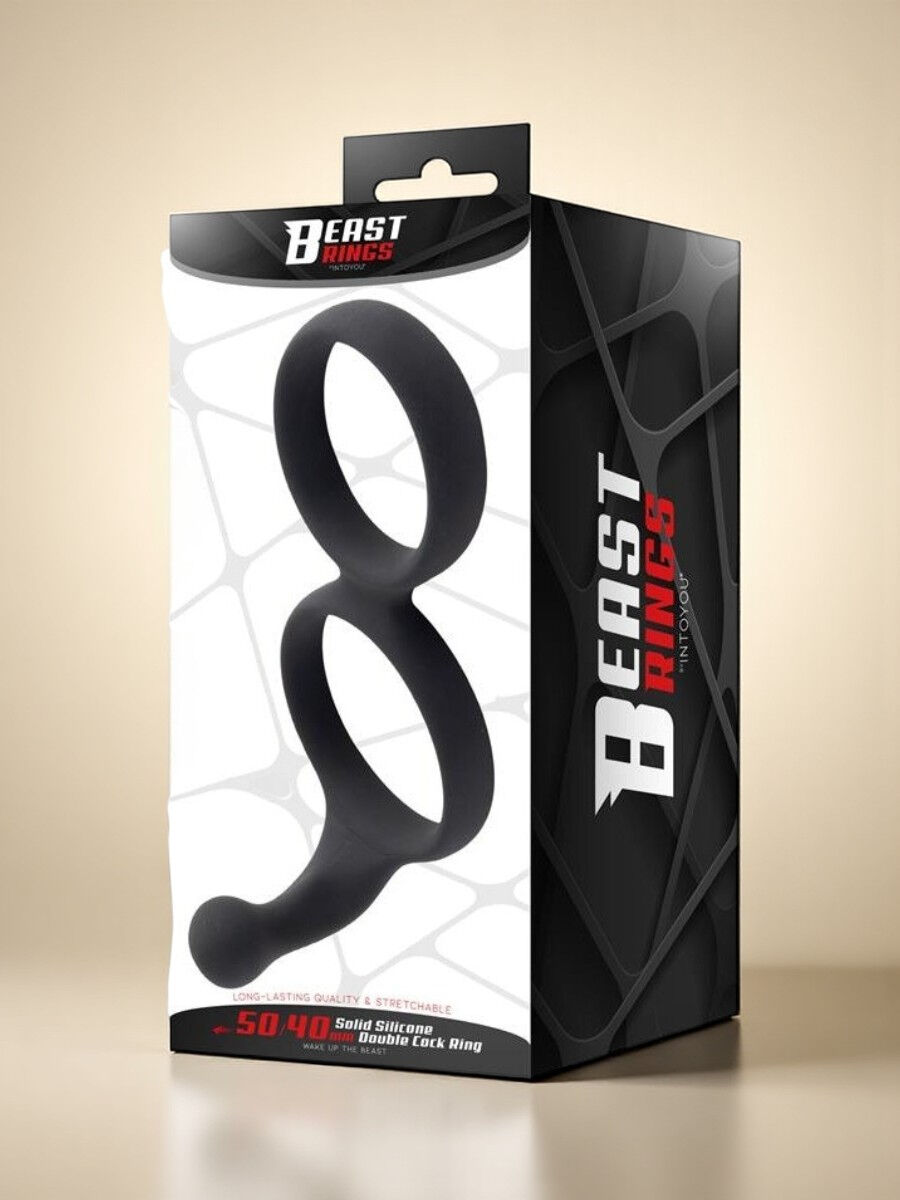 BEAST RINGS Anneau pénien double en silicone doux 50/40 mm