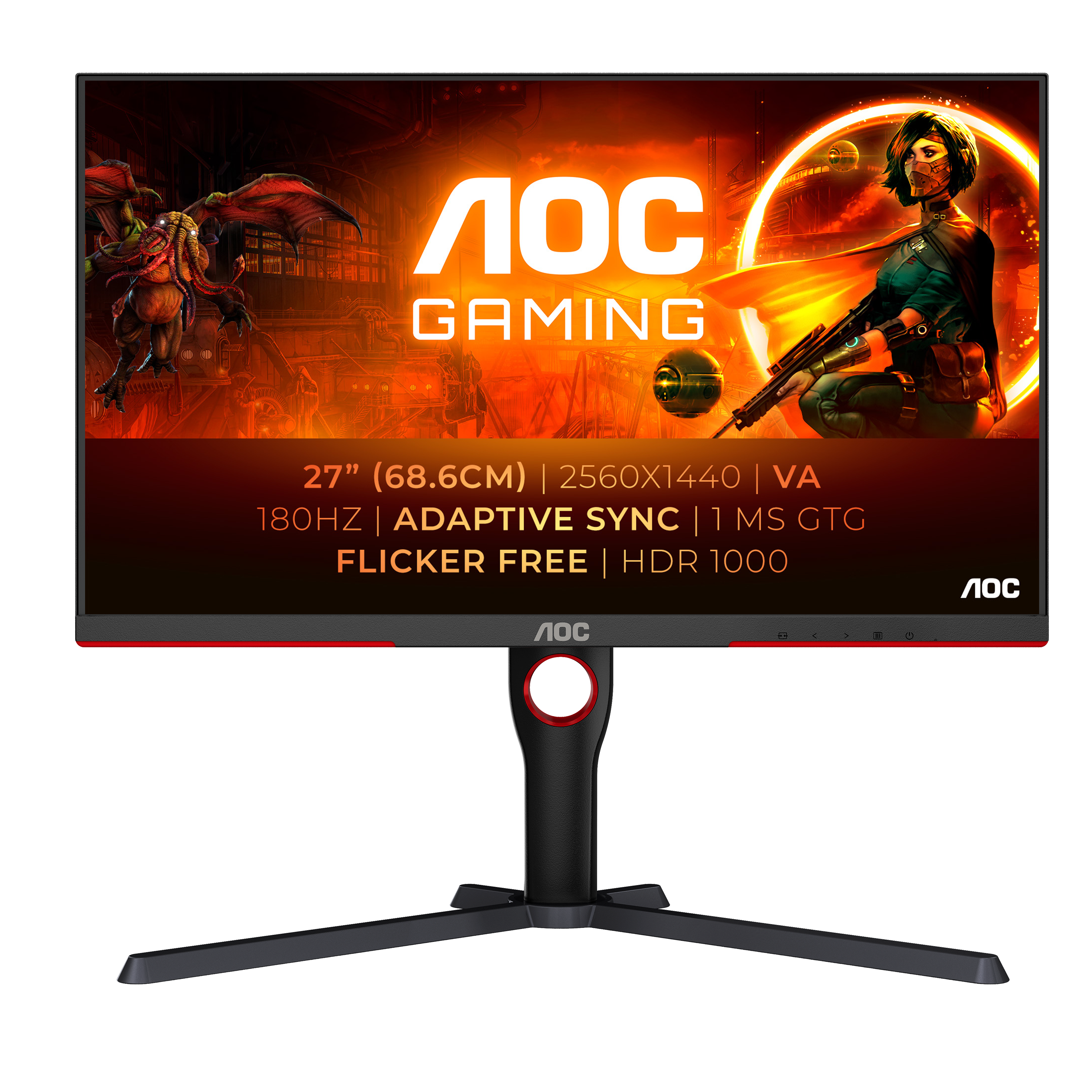 AOC Q27G3XMN 27 Zoll WQHD VA miniLED 16:9 180 Hz Gaming Monitor Q27G3XMN/BK