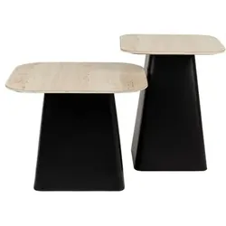 Zuiver Beistelltisch 2er-Set Baru Keramik Beige Travertin