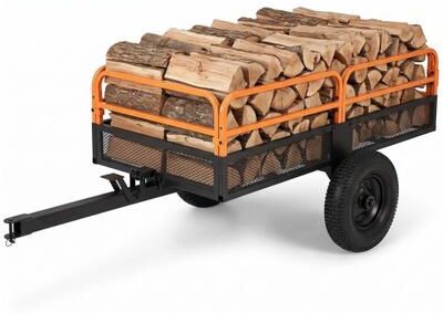 Costway 1540 LBS Capacity 17.6 Cu. Ft Heavy Duty Metal Dump Cart Trailer-Orange