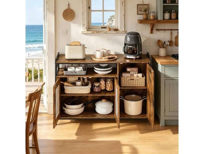 Buffet industriel meuble de cuisine avec niche ouverte armoire de rangement salon