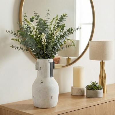 Sagebrook Home Decorative Vase - White/Black Ceramic Patch Textured, 15 in.