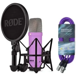 RØDE NT1 Signature Purple Studio-Mikrofon Lila mit XLR-Kabel Lila, Mikrofon