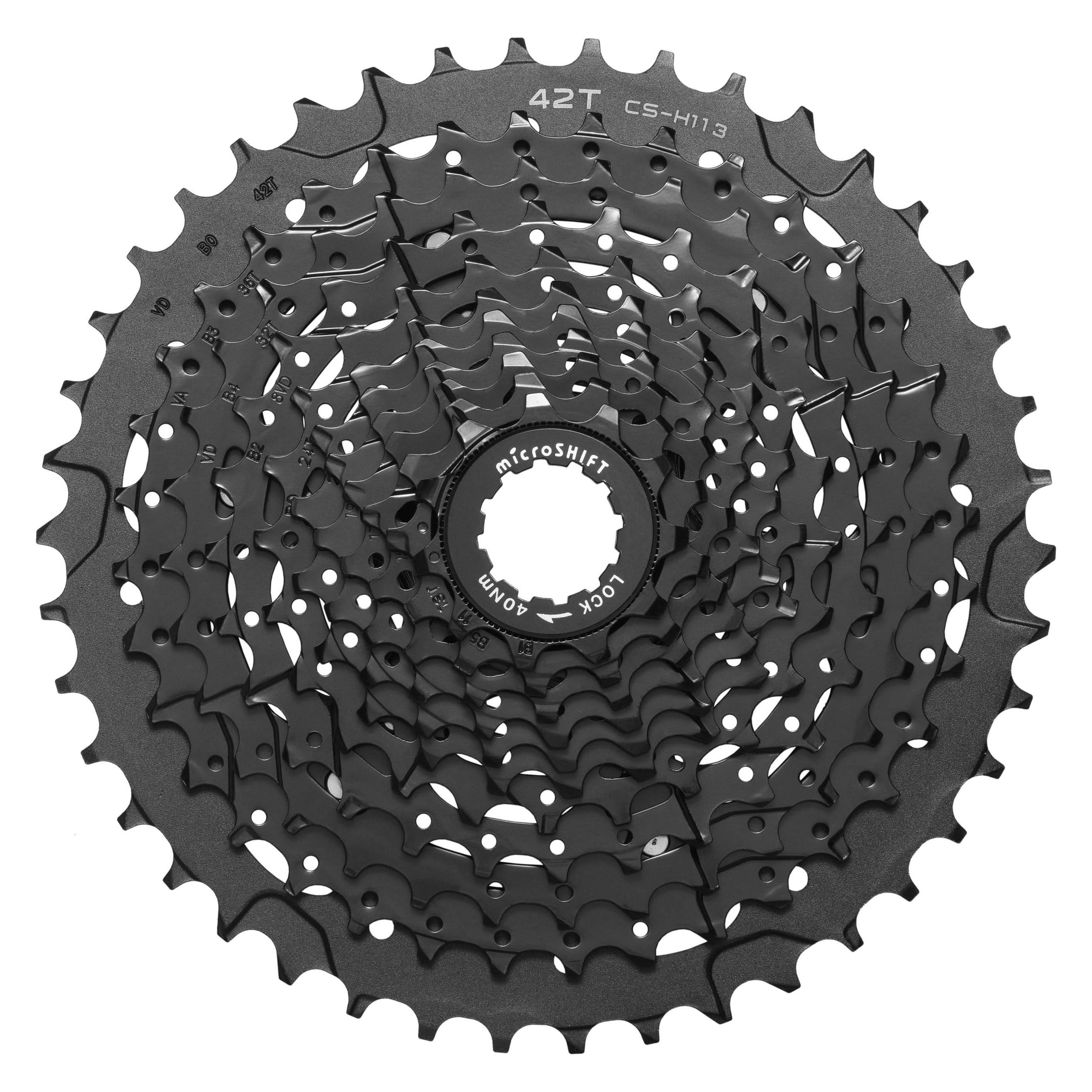 Micro Shift Microshift XLE-Kassette 11. Reihenfolge, Stahl bis 36T Aluminium 42T, kompatibel mit Shimano, 11-13- (11-fach, 11-42) (MSH-CS-H113-11-42)