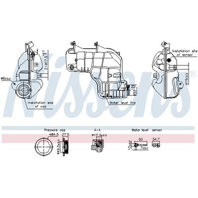 NISSENS Ausgleichsbehälter, Kühlmittel 996221 für LAND ROVER