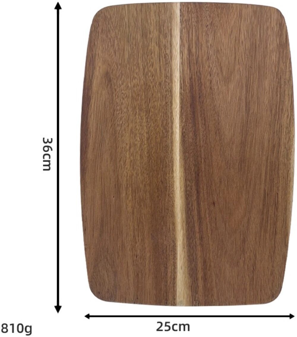 INF Akazienholz Schneidebrett 36x25x1.5cm – Massives Holz zum Schneiden, Käse & Servieren, Tragbar für Küche und Camping