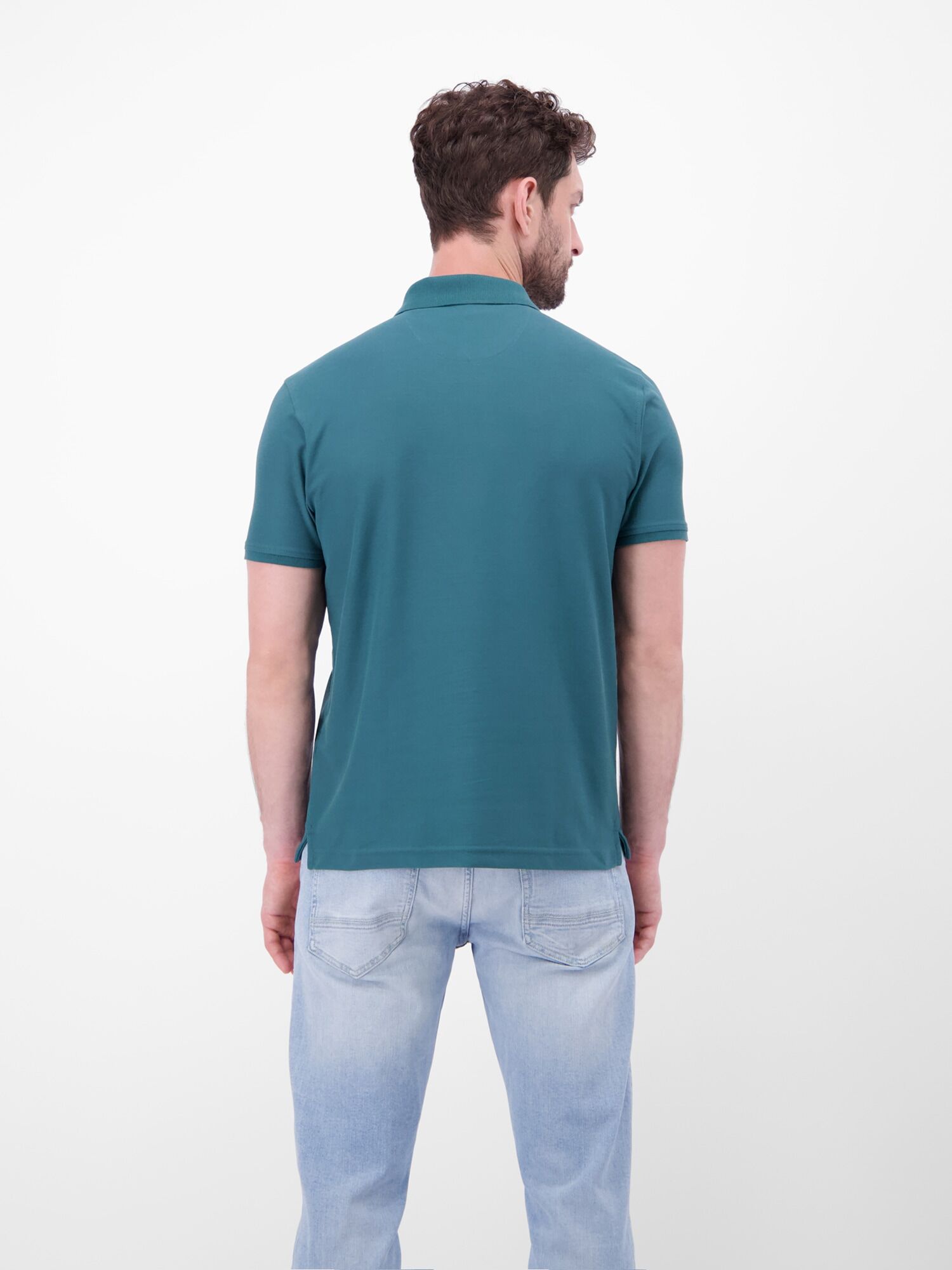 Poloshirt LERROS "Poloshirt Herren COOL & DRY atmungsaktiv Piqué", Herren, Gr. M, grün (soft teal), 60% Baumwolle, 40% Polyester, ohne Ausschnitt, Shirts Poloshirt, Trocknet schnell, angenehm kühl, pflegeleicht, kurzarm, einfarbig soft teal M