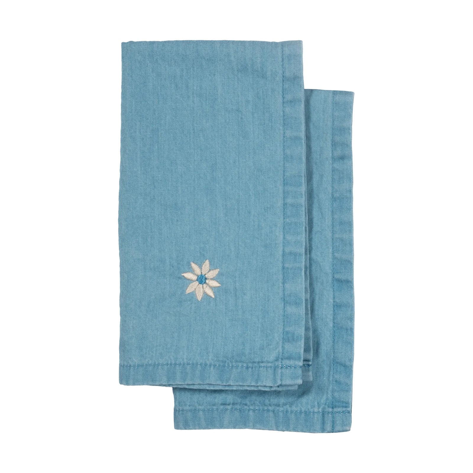 Sagaform Eden denim theedoek 2-pack Blauw 50x70 cm