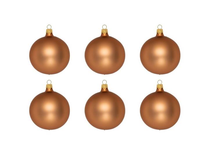 Weihnachtskugel 6er-Set Uni hellbraun - Material: Glas - 949